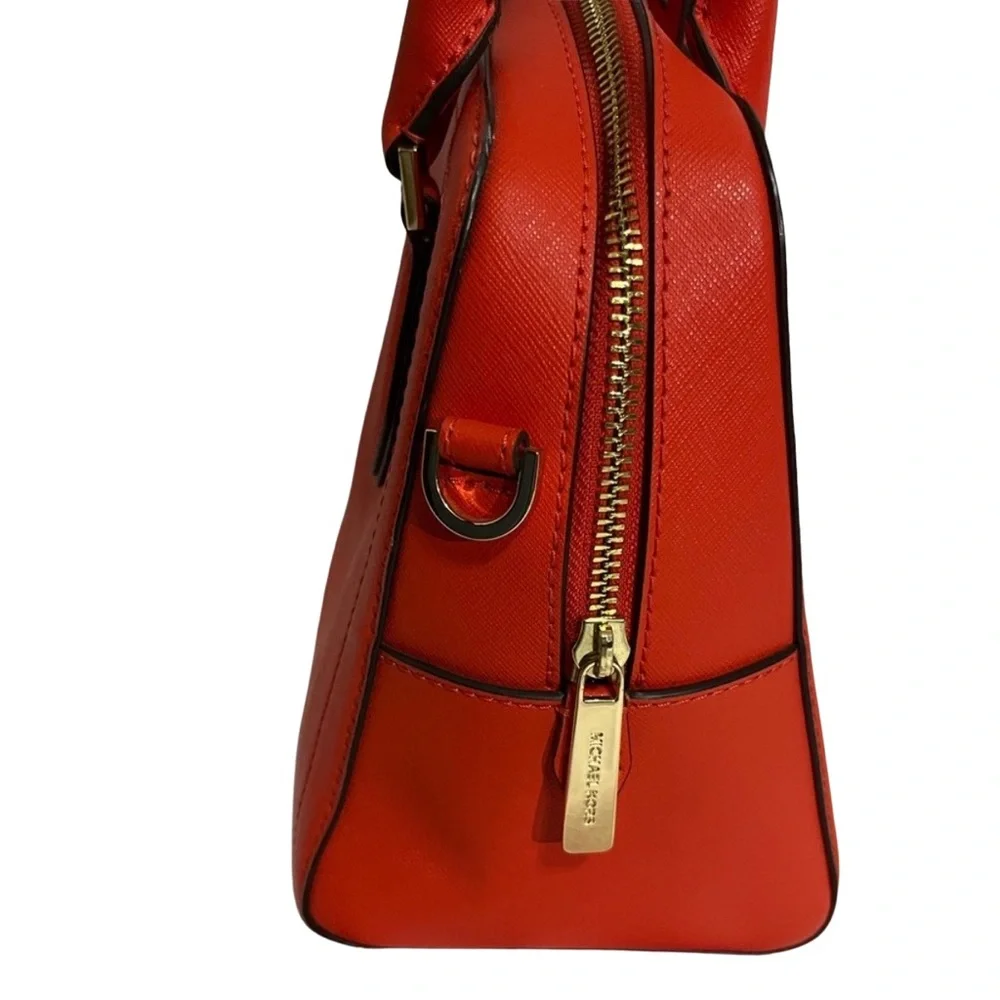 Michael Kors Saffiano Leather Satchel – Red MK Charm - Picture 3 of 13